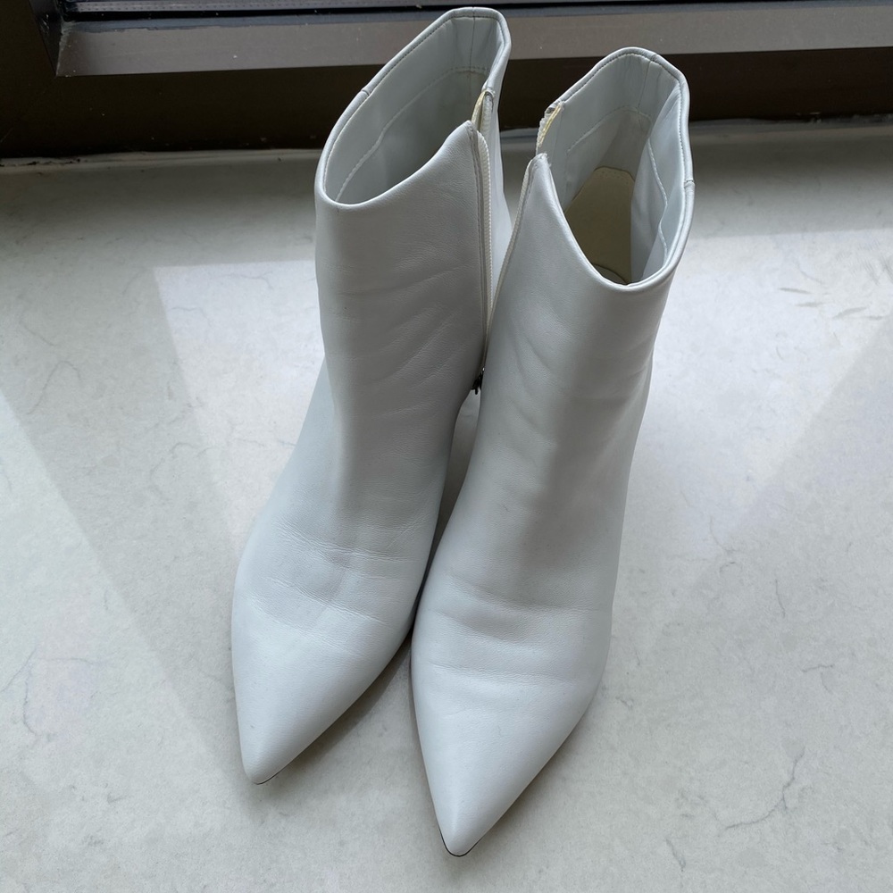 White Leather Booties